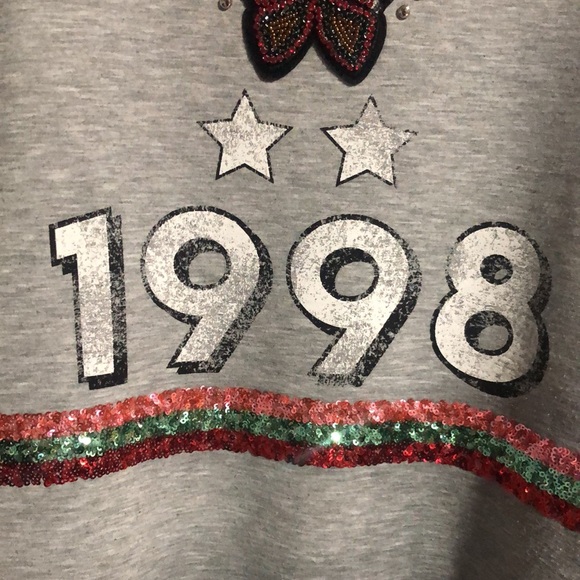 Maje Talia Butterfly Embellished Gray Sweatshirt - Picture 5 of 10